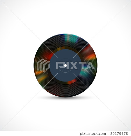 Vinyl disc 7 inch EP with colorful grooves, shiny 29179578