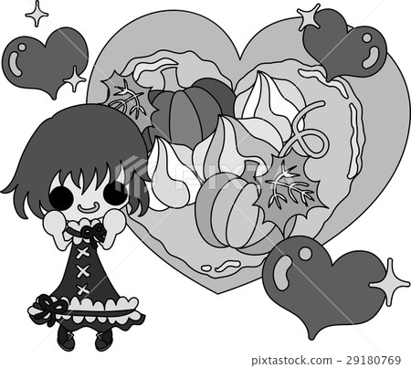 Cute girl and pumpkin tart Cute girl and pumpkin tart 29180769