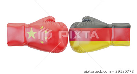 Boxing gloves with Germany and China flags 29180778