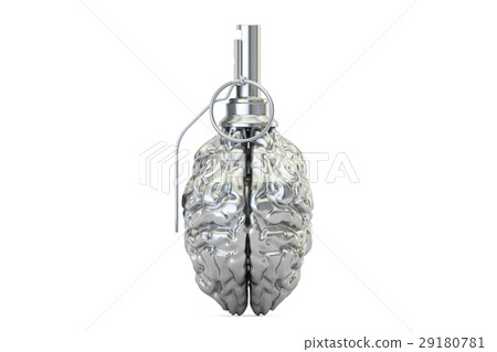 Brain grenade closeup, 3D rendering 29180781
