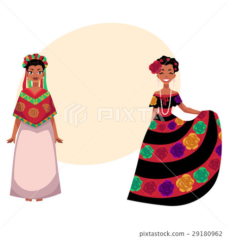 Mexican woman in traditional national dress 29180962