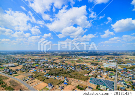 Aerial view of Yamanouchi Matsuya Valley in Sanmu City Aerial view of Yamanouchi Matsuya Valley in Sanmu City 29181424