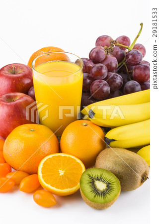 fresh fruits on white background 29181533