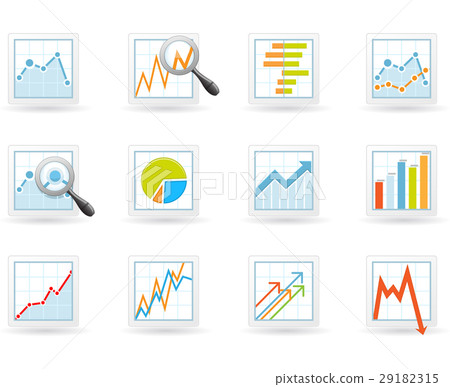 Statistics and analytics icons 29182315