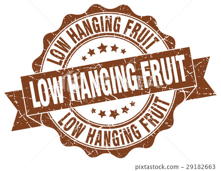 low hanging fruit stamp. sign. seal 29182663
