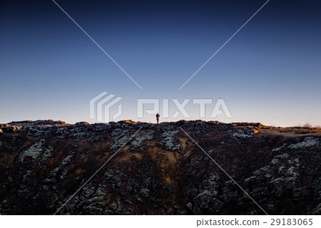 Landscape with mountains and small man 29183065