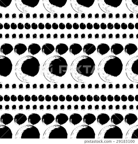 Seamless black and white pattern with circles - Stock Illustration ...