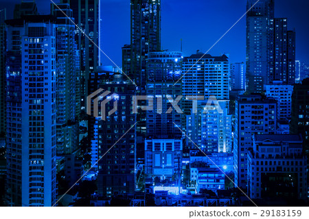 abstract blue nigjt cityscape for background abstract blue nigjt cityscape for background 29183159