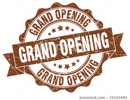 grand opening stamp. sign. seal 29183469