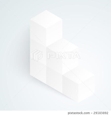 Vector 3d illustration white cubes 29183892