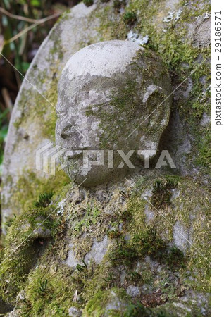 信州的文化資產傑作守谷貞治Ishidoba Juzen Jizo Odori菩薩雕像半身俯視垂直（Kiso Town Nagano Prefecture Fukushima Kokendenji） 29186571