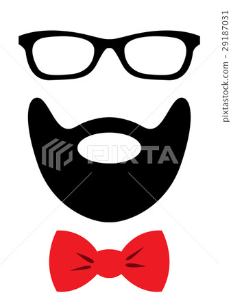 Party accessories set - glasses, mustache, bow 29187031