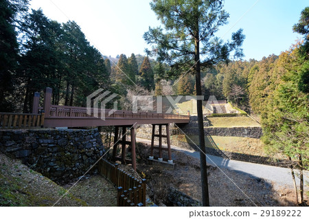 [National Historic Site, 100 Famous Castles in Japan] Hachioji Castle Hikibashi and Ishigaki 29189222