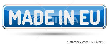 MADE IN EU - Abstract beautiful button with text. MADE IN EU - Abstract beautiful button with text. 29189905