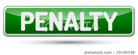 PENALTY - Abstract beautiful button with text. PENALTY - Abstract beautiful button with text. 29190199