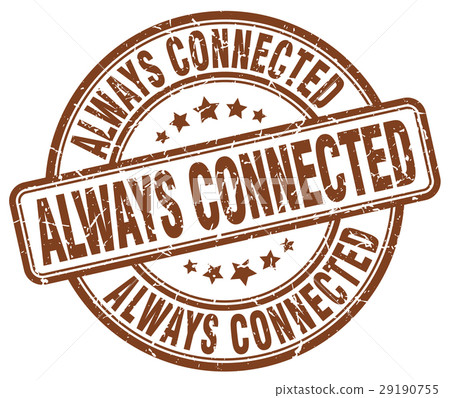 always connected brown grunge stamp 29190755
