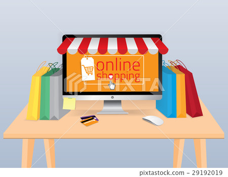 Computer with awning and basket 29192019