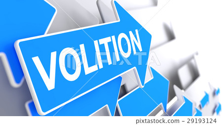 Volition - Text on the Blue Pointer. 3D. 29193124