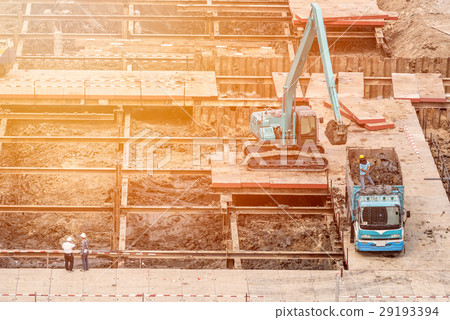Construction engineer checking construction site 29193394