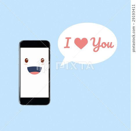 Cute smartphone with I Love you word 29193411