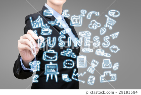 Business woman writing startup business idea Business woman writing startup business idea 29193584