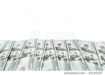 A border of American money isolated on white A border of American money isolated on white 29194267