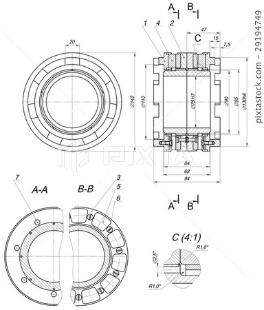 Expanded bearing sketch with numbers Expanded bearing sketch with numbers 29194749