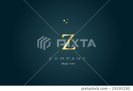 z gold golden luxury alphabet letter logo icon - Stock Illustration ...