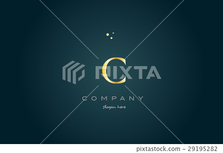 c gold golden luxury alphabet letter logo icon - Stock Illustration ...