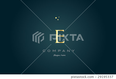 e gold golden luxury alphabet letter logo icon - Stock Illustration ...