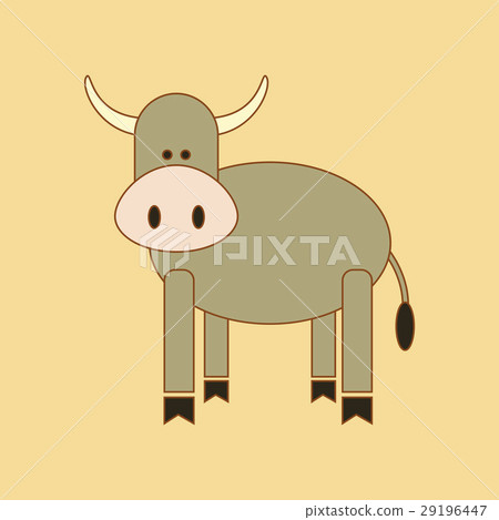 flat icon on background Kids toy cow flat icon on background Kids toy cow 29196447