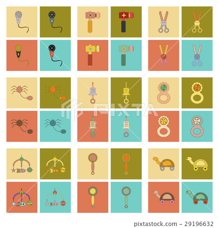assembly flat icons Kids toys - Stock Illustration [29196632] - PIXTA