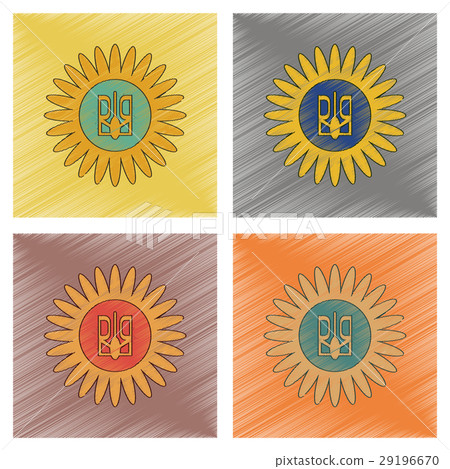 assembly flat shading style icon emblem of Ukraine 29196670