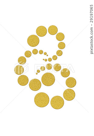 Dancing circles in gold glitter 29197065