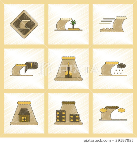 assembly flat shading style icon nature disaster 29197085