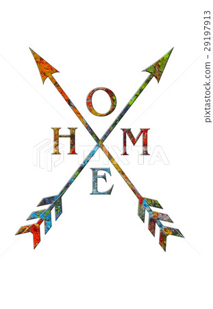 Home sign with tribal arrow in palette of artist 29197913