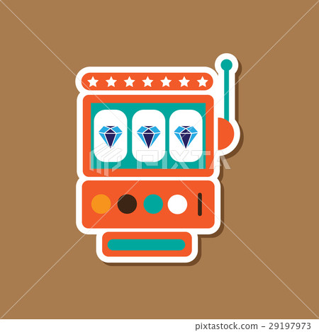 paper sticker on stylish background slot machine 29197973