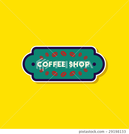 paper sticker on stylish background Coffee shop paper sticker on stylish background Coffee shop 29198133