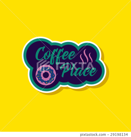 paper sticker on stylish background coffee drink paper sticker on stylish background coffee drink 29198134