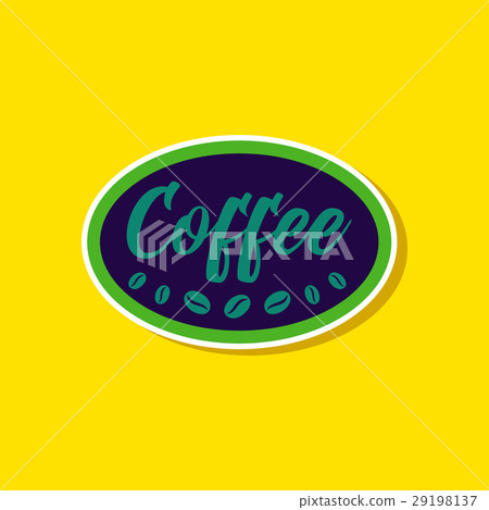 paper sticker on stylish background Coffee logo paper sticker on stylish background Coffee logo 29198137
