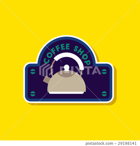 paper sticker on stylish background Coffee shop paper sticker on stylish background Coffee shop 29198141