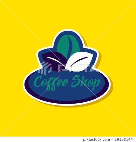 paper sticker on stylish background Coffee shop paper sticker on stylish background Coffee shop 29198144