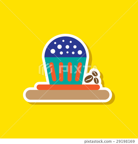 paper sticker on stylish background coffee 29198169