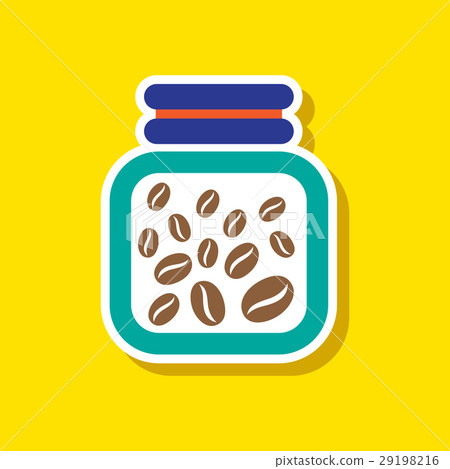 paper sticker on stylish background coffee jar of 29198216