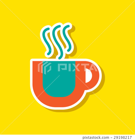 paper sticker on stylish background coffee cup paper sticker on stylish background coffee cup 29198217