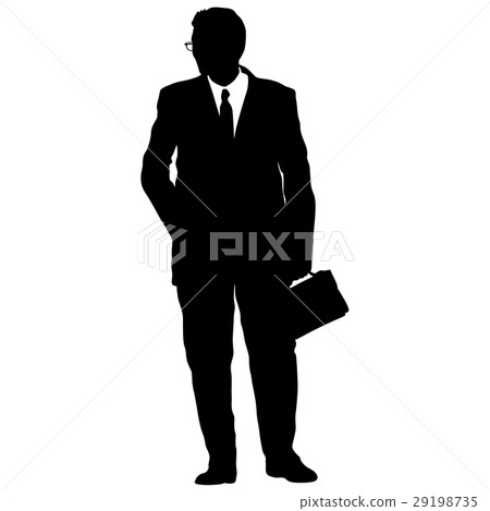 Silhouette Businessman Man In Suit With Tie Stock Illustration