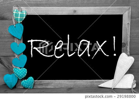 Black And White Blackbord, Turquoise Hearts, Relax 29198800