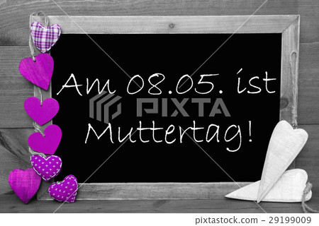 Blackbord, Hearts, Muttertag Means Mothers Day 29199009