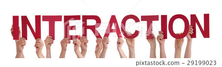 People Hands Holding Red Straight Word Interaction People Hands Holding Red Straight Word Interaction 29199023