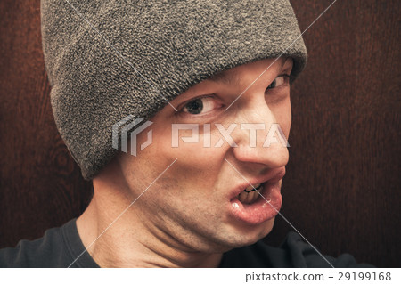 Young agressive Caucasian man face Young agressive Caucasian man face 29199168